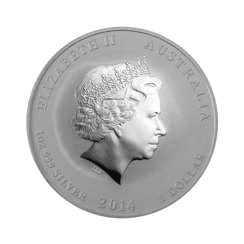 Thumbnail 1 oz Lunar Zilveren Munt 2014 achterkant