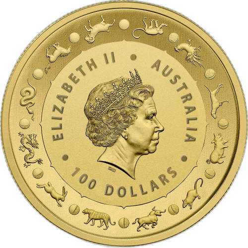 Thumbnail 1 oz Lunar Gold Coin back