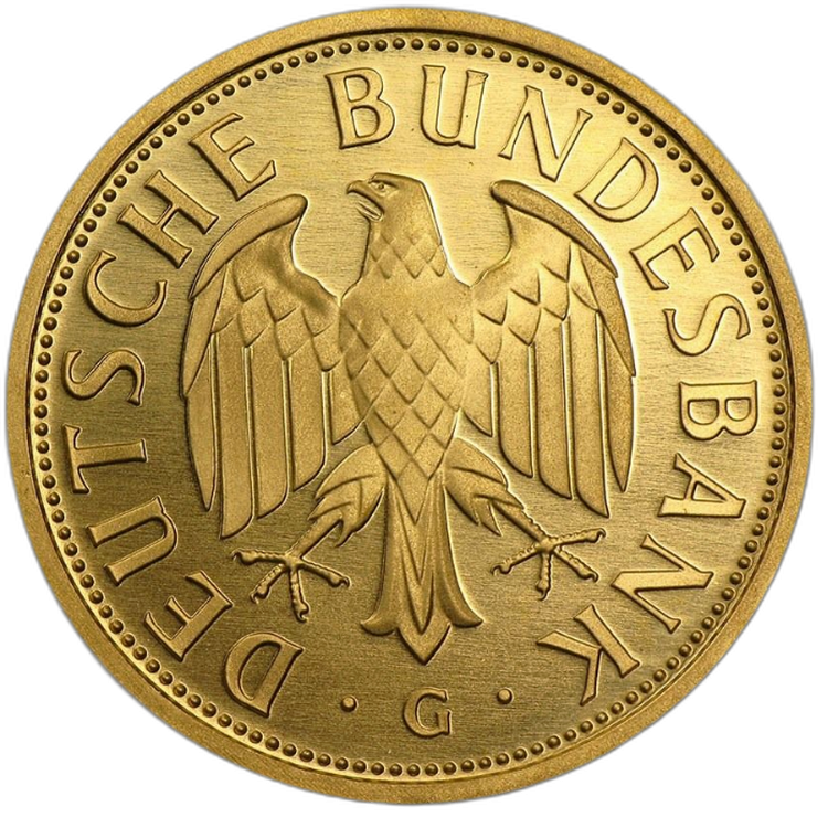 Gouden munt Duitse Mark 2001 achterkant
