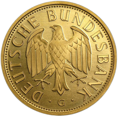 Thumbnail Gouden munt Duitse Mark 2001 achterkant