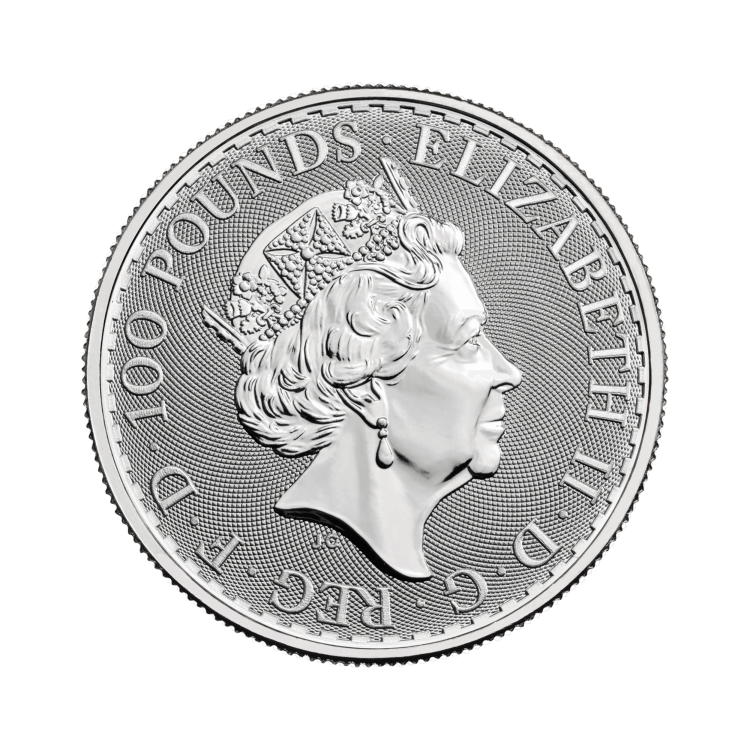 1 troy ounce platinum Britannia coin reverse