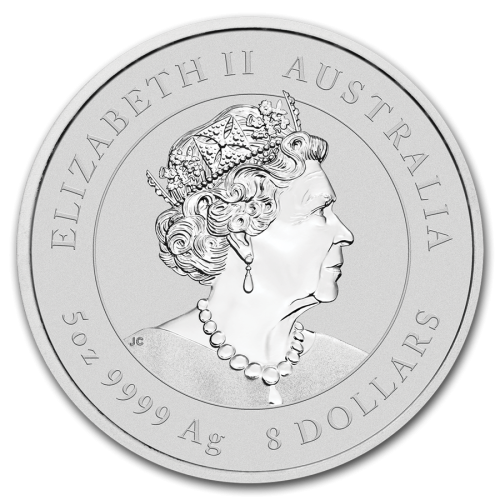Thumbnail 5 oz Lunar Zilveren Munt 2020 achterkant