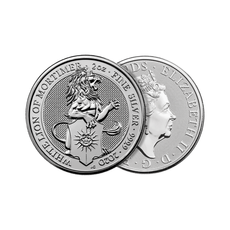 2 oz Queens Beasts Silbermünze 2020 angle 1