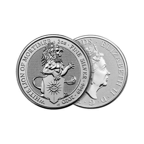 Thumbnail 2 oz Queens Beasts Silbermünze 2020 angle 1