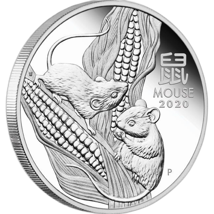 3 oz Lunar Zilveren Munt 2020 perspectief 4