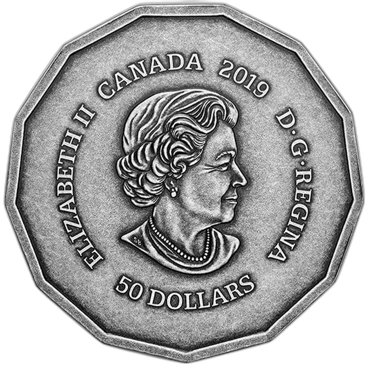 3 oz Royal Canadian Mint Silbermünze 2019 angle 1