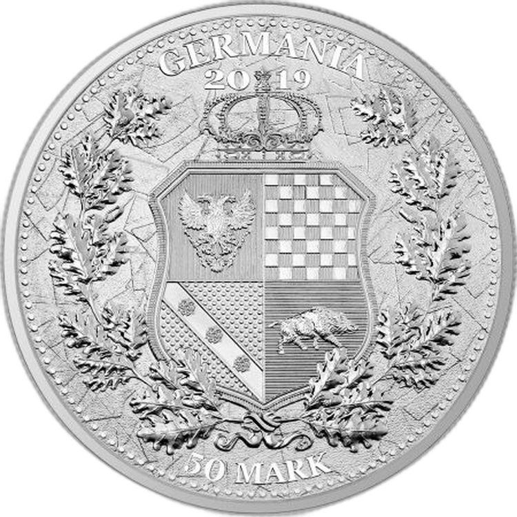 10 oz Columbia Allegories 2019 Silver Coin 2019 back