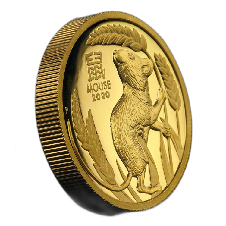1 oz Lunar Proof Gouden Munt 2020 perspectief 2