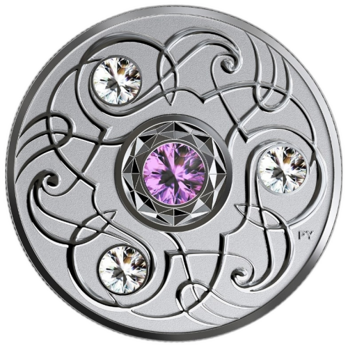 Thumbnail 150g Februari Birthstone Swarovski Silver Coin 2020 back