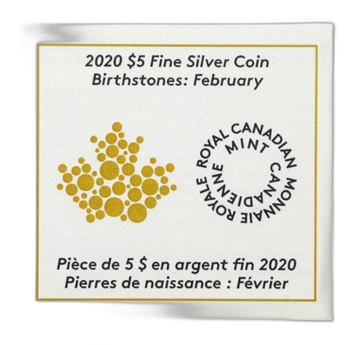 Thumbnail 150g Februari Birthstone Swarovski Silver Coin 2020 angle 1