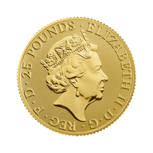 Thumbnail 1/4 oz Queens Beasts Gouden Munt 2020 achterkant