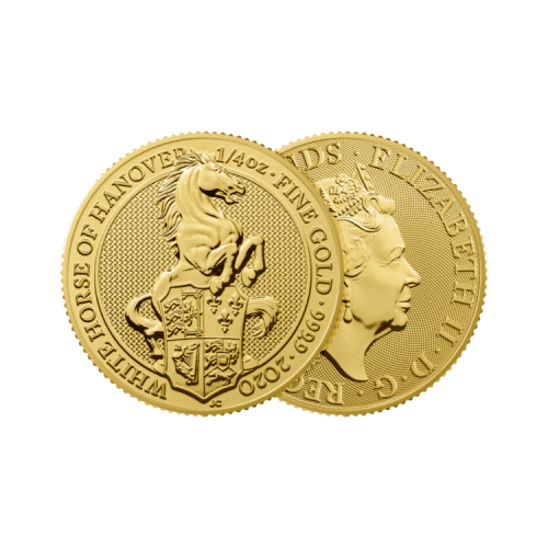 Thumbnail 1/4 oz Queens Beasts Gouden Munt 2020 perspectief 1