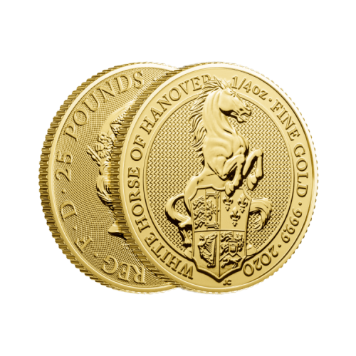 Thumbnail 1/4 oz Queens Beasts Gouden Munt 2020 perspectief 2