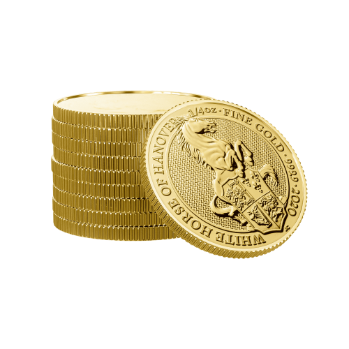 Thumbnail 1/4 oz Queens Beasts Gouden Munt 2020 perspectief 3