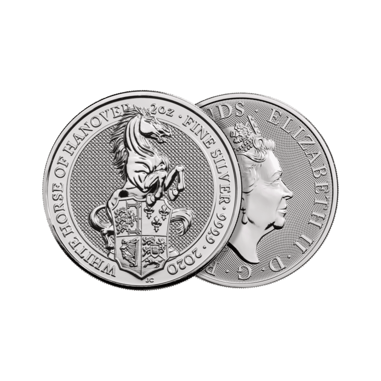 2 oz Queens Beasts Silbermünze 2020 angle 1