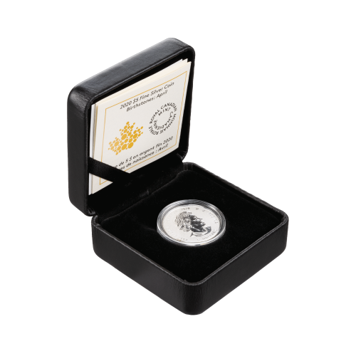 Thumbnail 1 kilo April Birthstone Swarovski Silver Coin 2020 angle 4