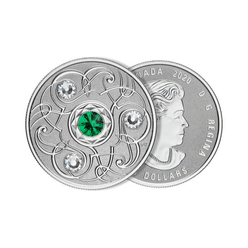 Thumbnail 1 kilo Mei Birthstone Swarovski Silver Coin 2020 angle 1