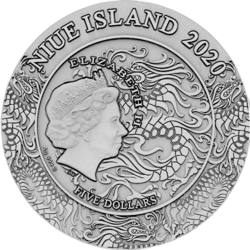 Thumbnail 2 troy ounce zilveren munt Duowentian perspectief 1
