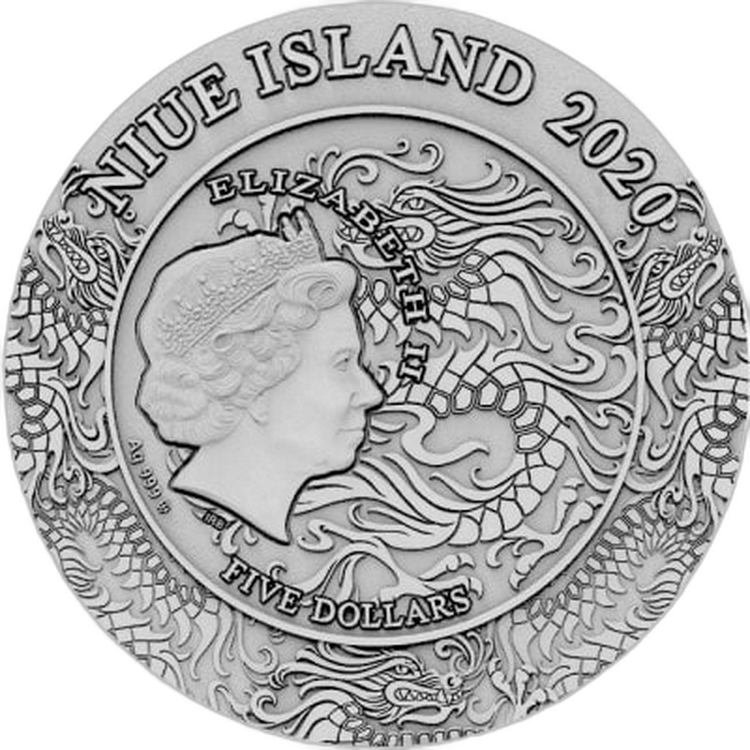 2 troy ounce silver coin Zhuge Liang back