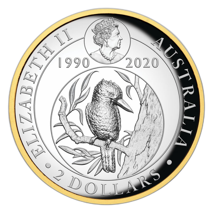 2 oz Kookaburra Zilveren Munt 2020 perspectief 2