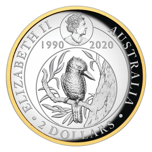 Thumbnail 2 oz Kookaburra Zilveren Munt 2020 perspectief 2
