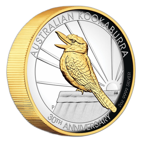 Thumbnail 2 oz Kookaburra Zilveren Munt 2020 perspectief 3