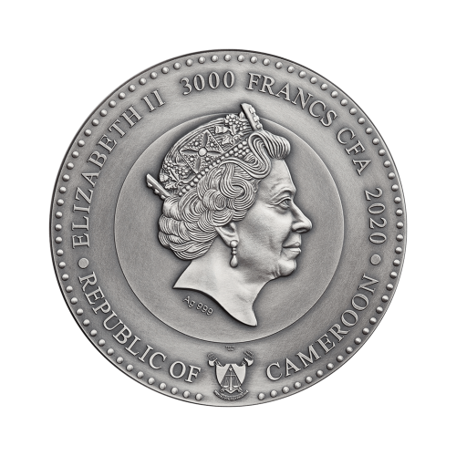 Thumbnail 3 troy ounce zilveren munt Kameroen - Mars 2020 achterkant