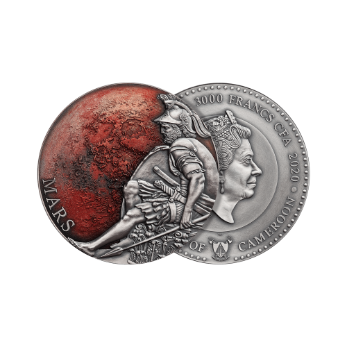 Thumbnail 3 troy ounce zilveren munt Kameroen - Mars 2020 perspectief 2