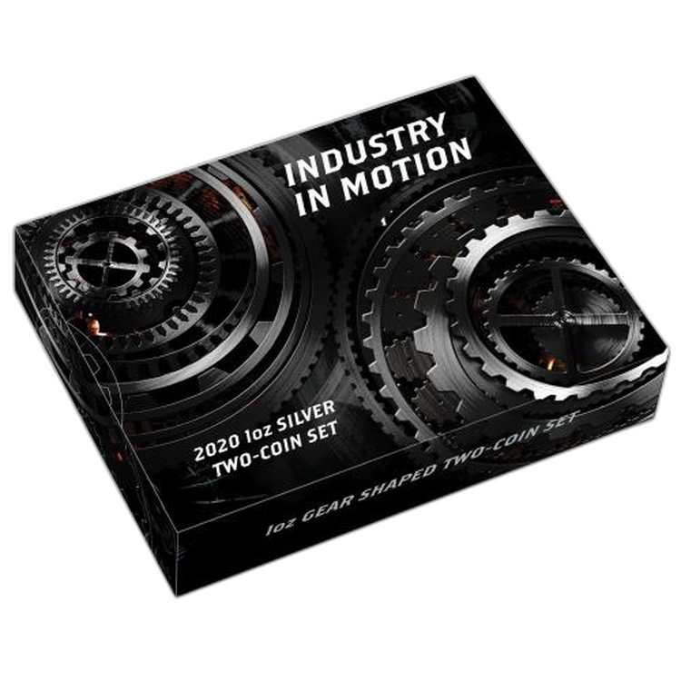 Tweedelige set 1 troy ounce zilveren munt Industrie in beweging 2020 perspectief 1