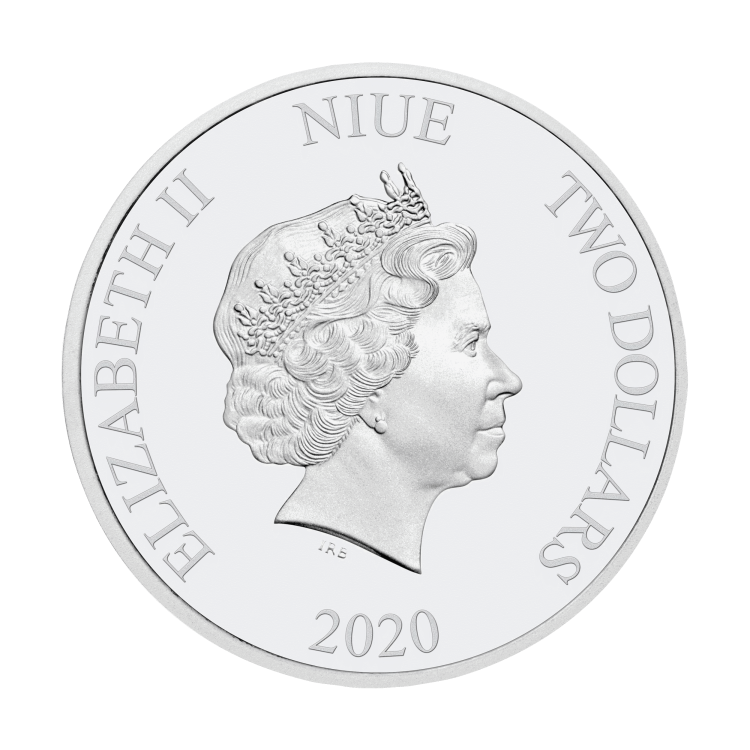 1 oz Lunar Zilveren Munt 2020 achterkant