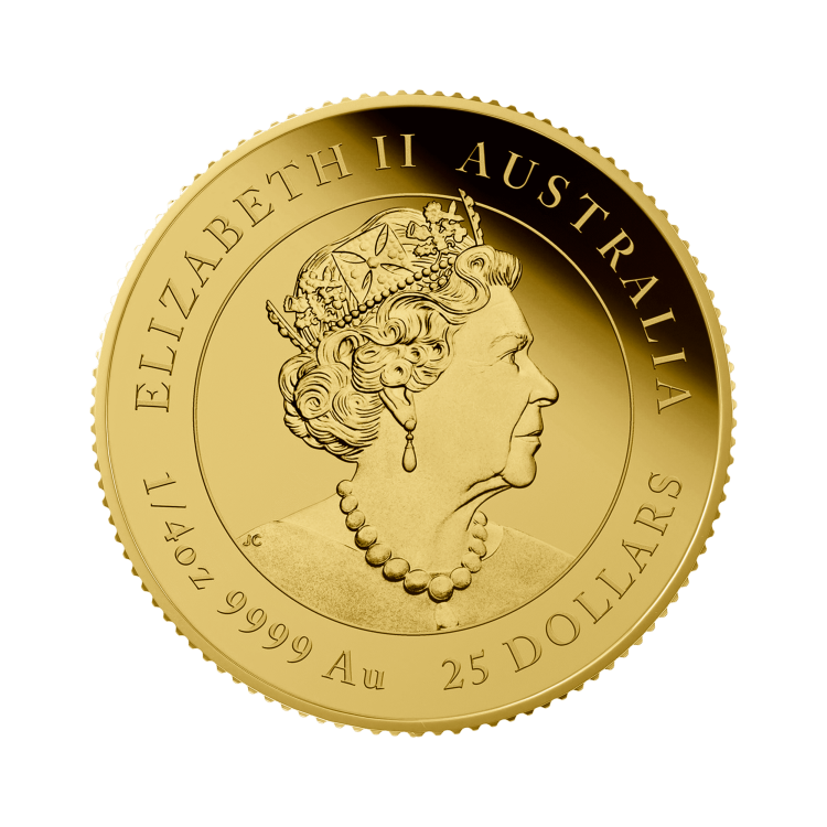 1/4 oz Lunar Gouden Munt 2021 achterkant