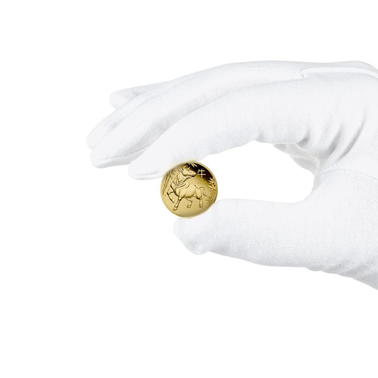 1/4 oz Lunar Gouden Munt 2021 perspectief 4