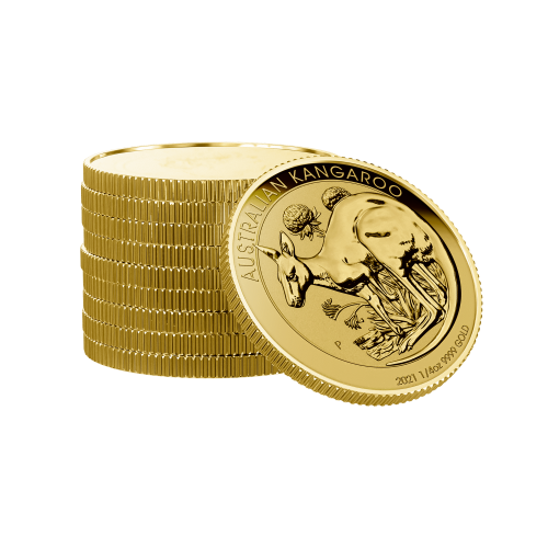 Thumbnail 1/4 oz Kangaroo Gouden Munt 2021 perspectief 3
