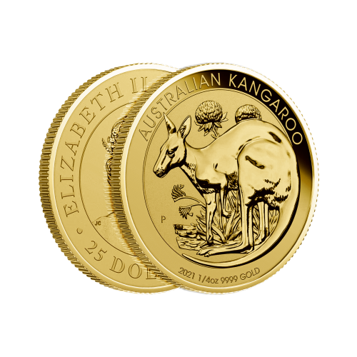 Thumbnail 1/2 oz Kangaroo Gouden Munt 2021 perspectief 2