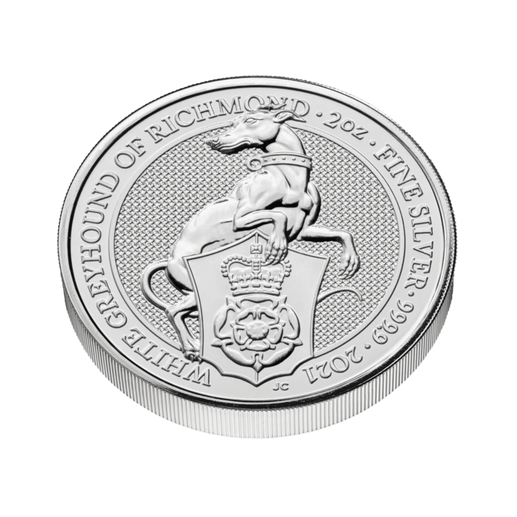 2 oz Queens Beasts Zilveren Munt 2021 perspectief 2