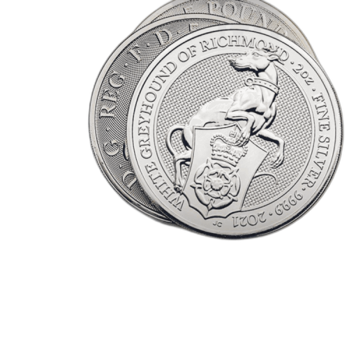 Thumbnail 2 oz Queens Beasts Zilveren Munt 2021 perspectief 4
