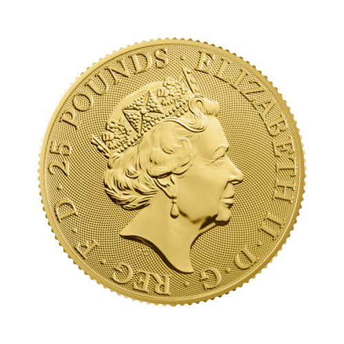 Thumbnail 1/4 oz Queens Beasts Gouden Munt 2021 achterkant