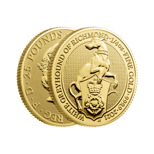 Thumbnail 1/4 oz Queens Beasts Gouden Munt 2021 perspectief 1