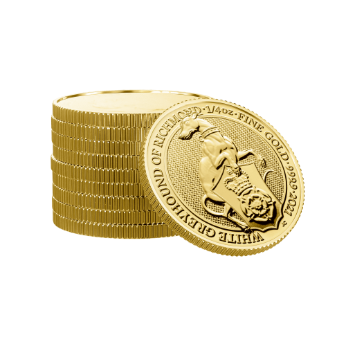 Thumbnail 1/4 oz Queens Beasts Gouden Munt 2021 perspectief 2