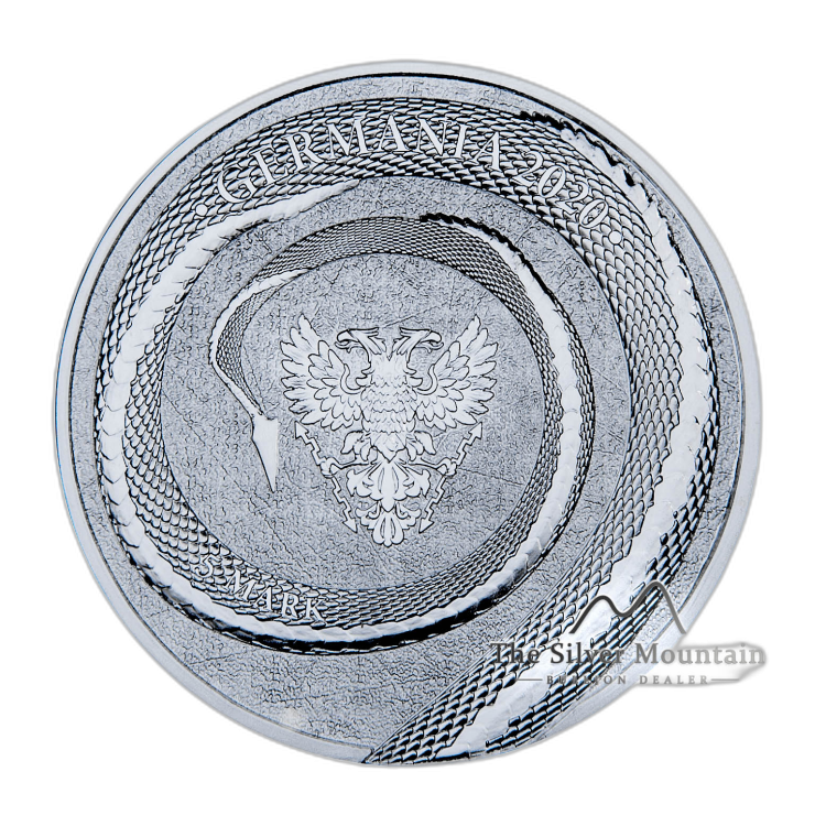 2 oz Germania Beast Fafnir Silver Coin 2020 angle 1