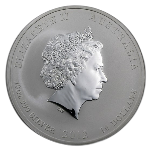 Thumbnail 10 oz Lunar Zilveren Munt 2012 achterkant