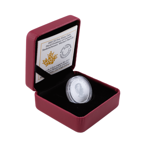 Thumbnail Silver coin Flower emblems of Canada Saskatchewan angle 4