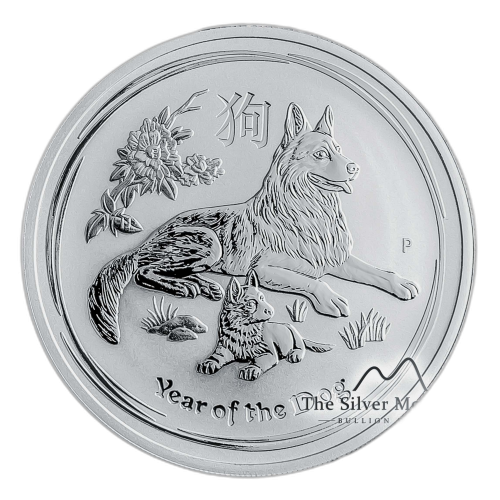 Thumbnail 2 oz Lunar Zilveren Munt 2018 voorkant