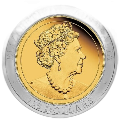 Thumbnail 1,5 troy ounce silver coin wedge-tailed Eagle Bi-Metal Proof 2020 angle 1