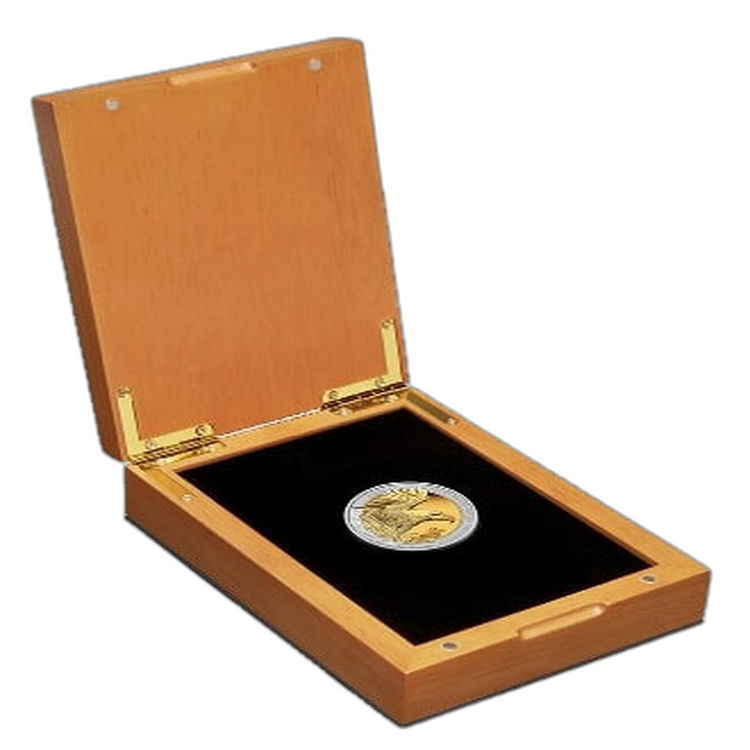 1,5 troy ounce silver coin wedge-tailed Eagle Bi-Metal Proof 2020 angle 3