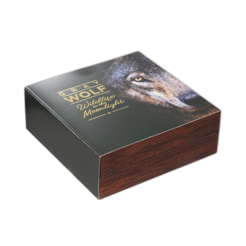 Thumbnail 2 troy ounce silver coin Gray Wolf - Antique Finish 2020 back