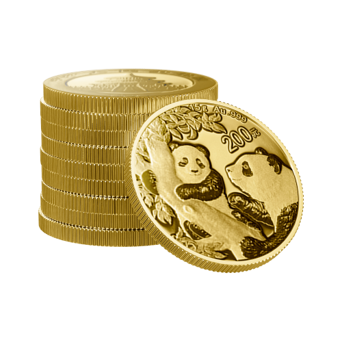 Thumbnail 15g Panda Gouden Munt 2021 perspectief 2