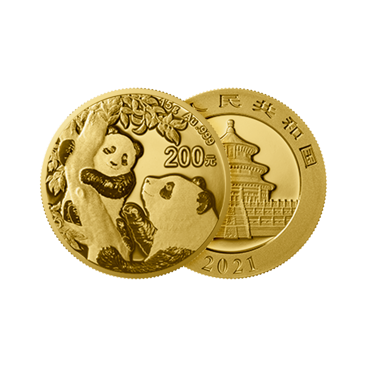 30g Panda Gouden Munt 2021 perspectief 1