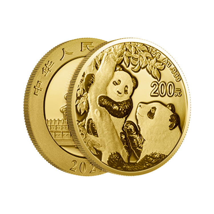 30g Panda Gouden Munt 2021 perspectief 2