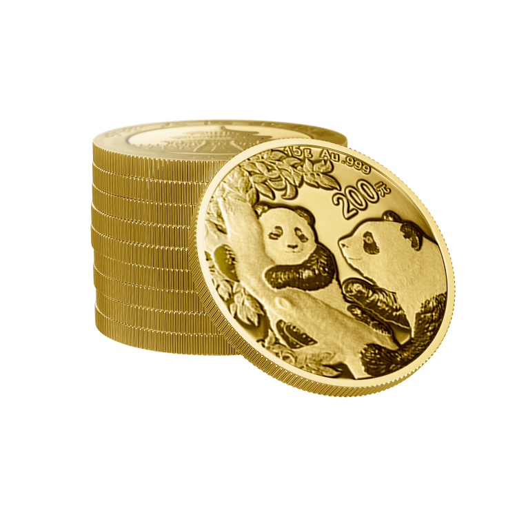 30g Panda Gouden Munt 2021 perspectief 3